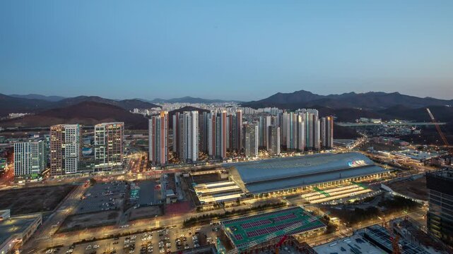 경기도 광명역 KTX 기차 타임랩스