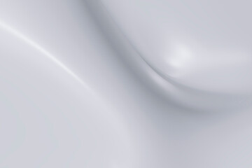 Abstract 3D rendering of a smooth white surface with fluid curves and minimalist elegance