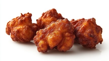Golden brown fritters on a white surface creating a mouth watering food photography image perfect for culinary blogs and recipe websites