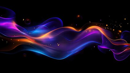 Fototapeta premium Abstract fluidic waves of vibrant color on a black background