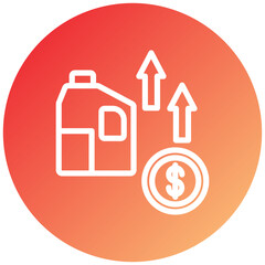 Oil Price Increase Icon Style