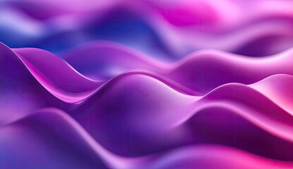 Obraz premium Abstract vibrant wavy shapes in gradient purple and blue hues. A mesmerizing 3D digital design with smooth flowing lines