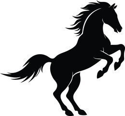 Horse Rearing up silhouette vector,horse clip art