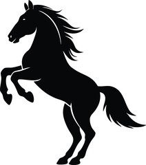 Horse Rearing up silhouette vector,horse clip art