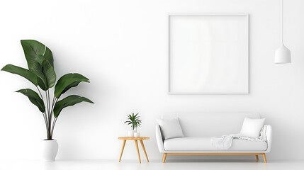 Modern minimalist living room mockup