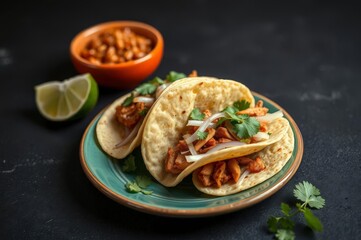 Fototapeta premium Delicious Tacos al Pastor Delight