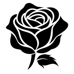 rose silhouette vector