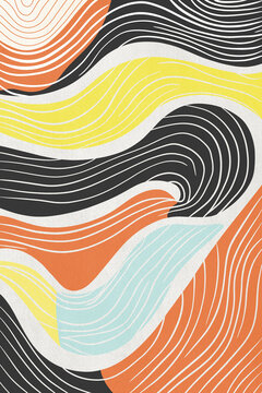 Abstract colorful wave pattern with dynamic lines and curves