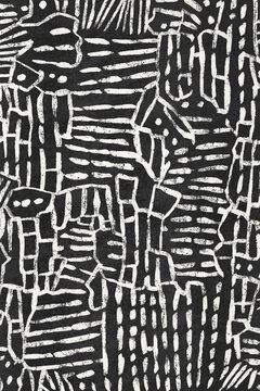 Abstract black and white pattern with bold lines and geometric shapes