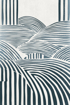 Abstract monochrome pattern with flowing lines and curves