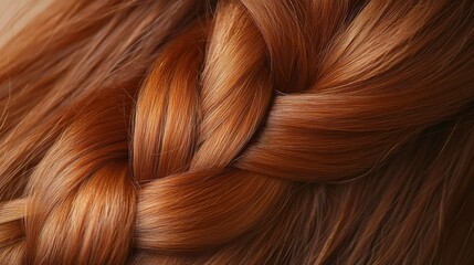Naklejka premium Beautiful, red-haired girl with long hair, hairdresser weaves a French braid, in a beauty salon. Professional hair care and creating hairstyles.