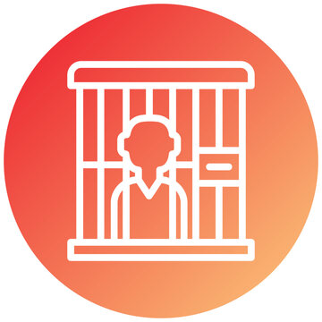 prisoner behind bars inside orange circle clip art preview