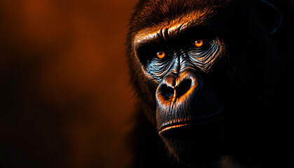 a close-up portrait of a majestic mountain gorrila