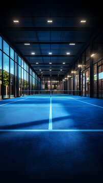 Pista de tenis p&aacute;del en un club de campo. Una vista desde la cancha