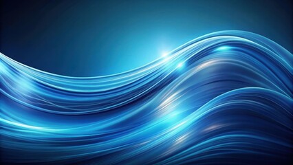Naklejka premium Abstract Blue Wavy Lines with Glowing Highlights, a Futuristic Design for Modern Concepts