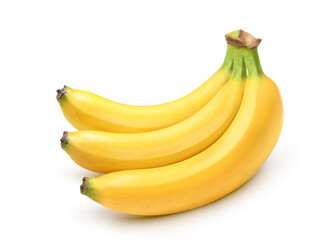 Rip sweet banana isolated on white background.