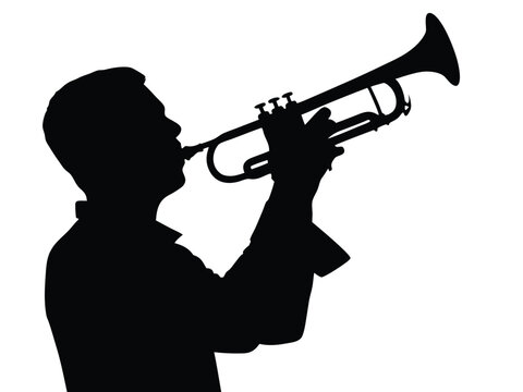 recommend clip art: trumpet silhouette vector, A Man Playing the Trumpet