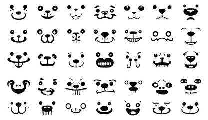 Bear Faces With Unique Expressions
