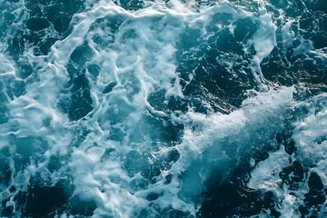 Fototapeta premium Ocean wave foam texture, turquoise water.