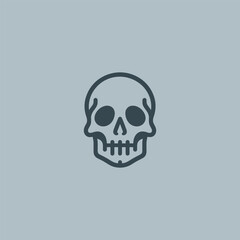Skull Head Line Art Logo – A bold skull in line art, representing mystery and strength.