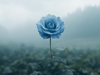 Misty Field for Single Blue Rose.
