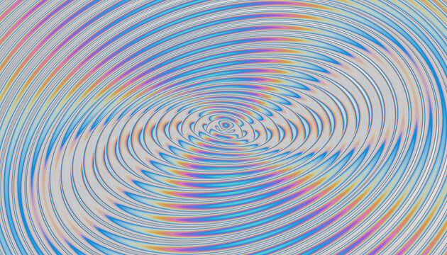 Colorful abstract 3D render with swirling waves and reflections