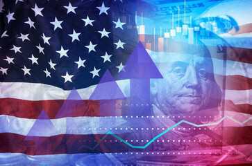 US Economic crisis , stock market graph , economy problem , investment analysis concept