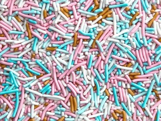 Close up of colorful sprinkles in a variety of colors
