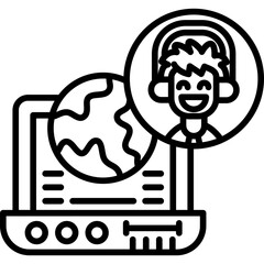 Global Server Icon Vector Element