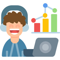 Data Analyst Icon Vector Element