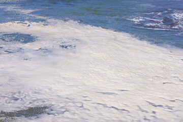 Pollution on beaches along the coast
