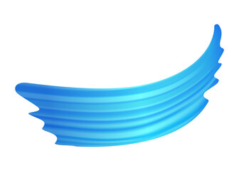 Brushstroke multicolor gradient texture. Brush ribbon isolated on white. Design element of wavy curly brush paint stroke. Watercolor trace or abstract colorful smear cartoon illustration