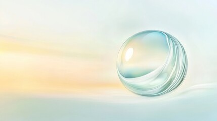 Serene Glass Sphere on Pastel Background