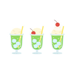 green melon soda drink