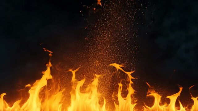 Inferno: Fiery Blaze Against Dark Background