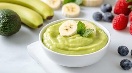 Fresh Avocado Banana Smoothie Bowl Delight