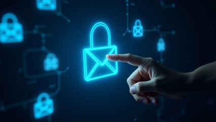 Email Security Concept With Padlock Icon
