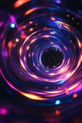 Obraz premium Abstract Pulsar Waves with Concentric Circles of Light