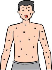 Fototapeta premium Illustration of man in hot weather 