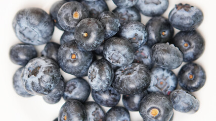 Fresh Blueberries on White Background.