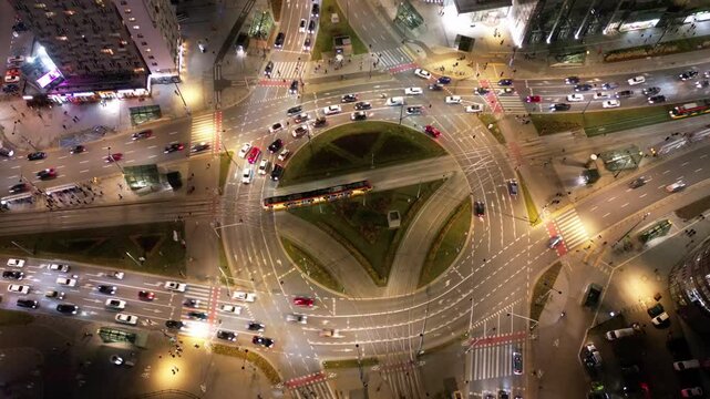 Warszawa stolica Polski z drona, centrum drapacze chmur