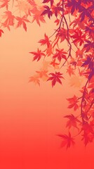 Vibrant Red Maple Leaves Autumn Branch Background