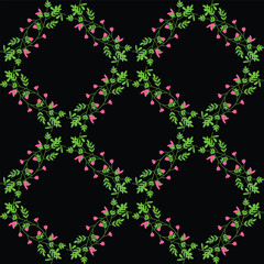Seamless floral pattern. Colorful background in trendy minimalist style with herbal elements and gentle flowers.