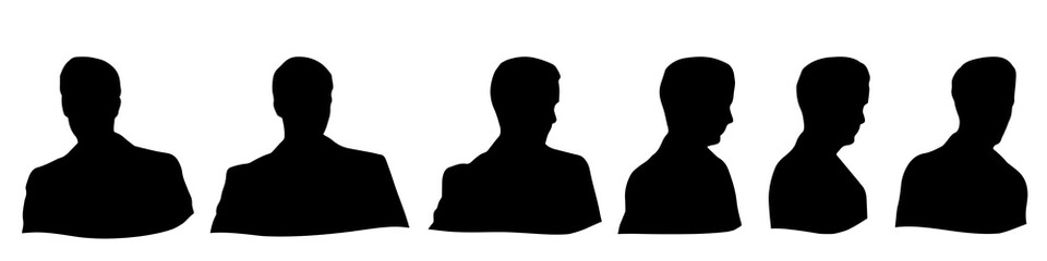 Conceptual human head isolated on white background as abstract avatar as a set or collection banner for social design concept. Human closeup anonymous faces head shot for human character illustration