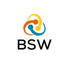 BSW creative minimalist letter logo.