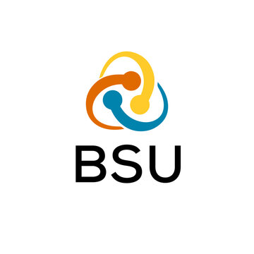 BSU creative minimalist letter logo.