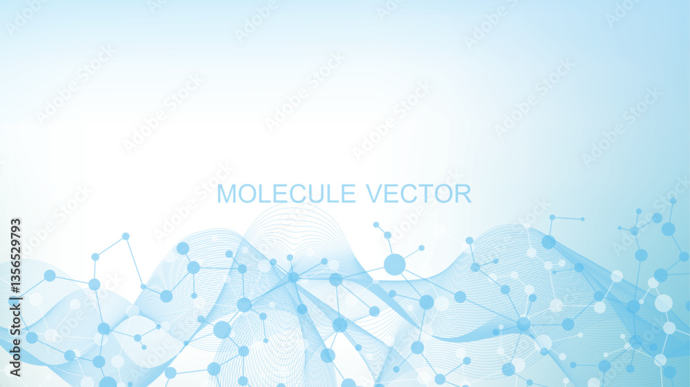 Canvas Prints structure molecule and communication dna, atom, neurons. science concept for your design. connected 