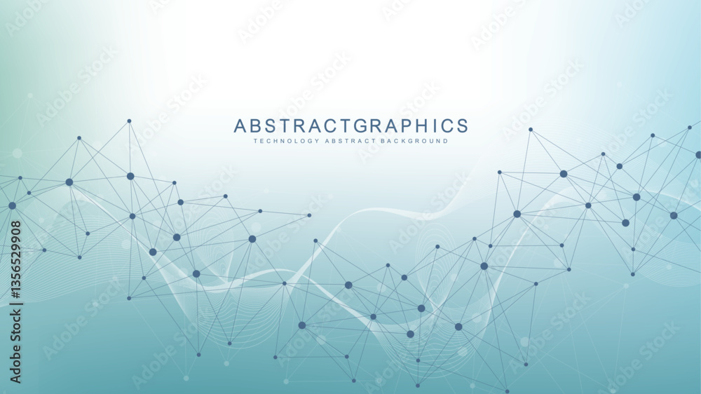 Wall mural global network connection. global business. social network communication. internet technology. vecto