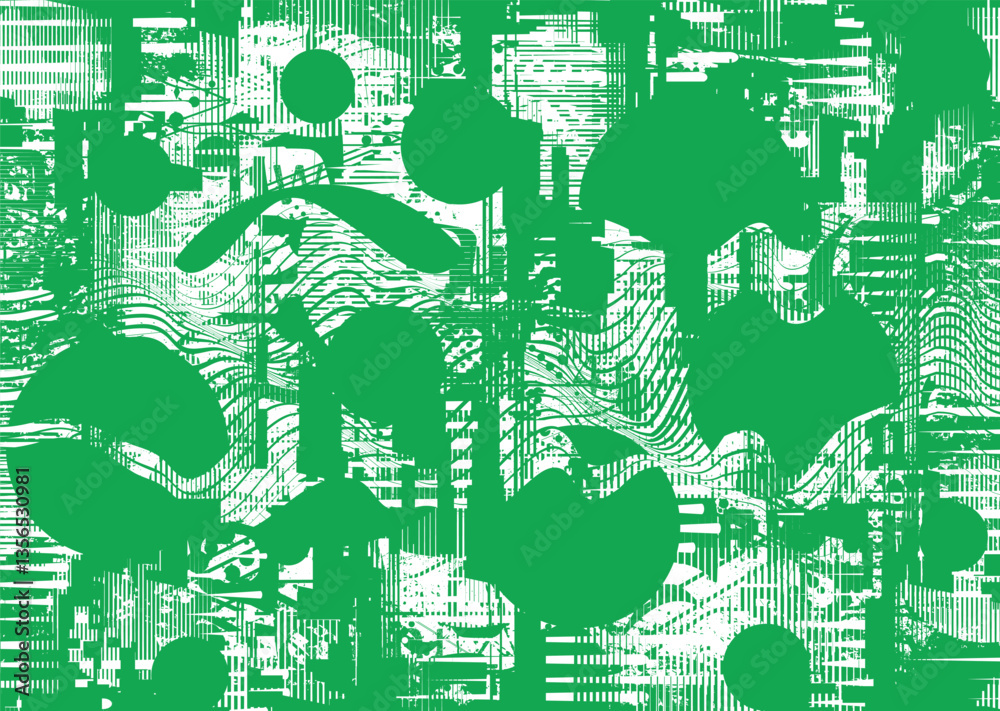 Poster Background with glitch distorted grunge textures . grunge background texture with halftone dots, glitched shapes, textures and lines .Screen print vector background with grunge textured surface.