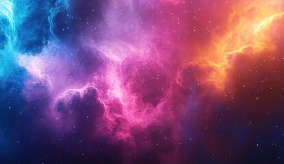 Vibrant nebulae swirl through cosmic space